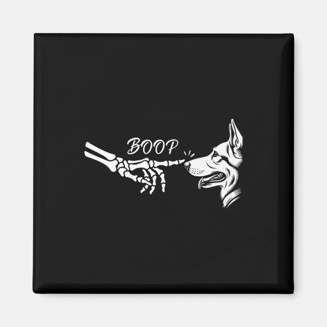 Íman German shepherd Skeleton Boop Halloween Pet W (Frente)