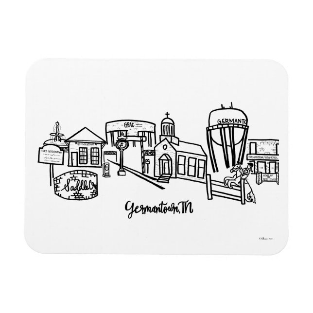 Íman Germantown Skyline Refrigerator Magnet (Horizontal)