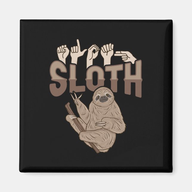 Íman Gesto de mão Ily Sloth Asl Conscientização sobre P (Frente)