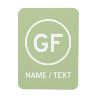 Íman GF for Gluten Free comida logotipo marca personali