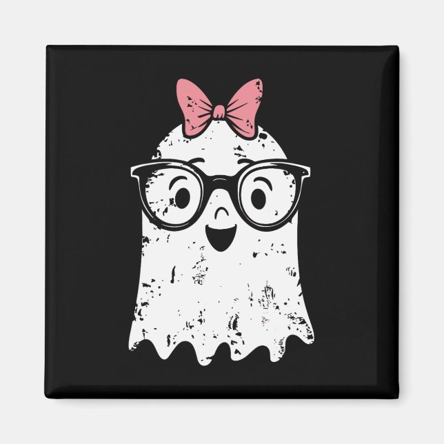Íman Ghost Eyegl Girl Halloween Girly Ghost (Frente)