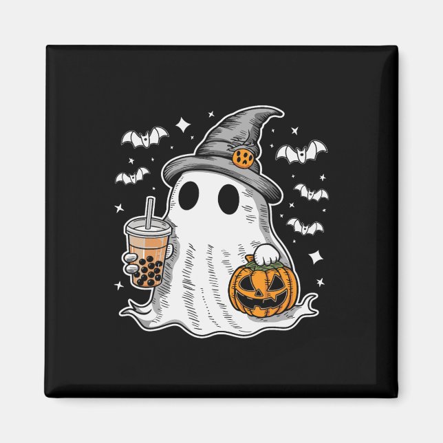 Íman Ghost Milktea Ghost Bebendo Bubble Tea (Frente)