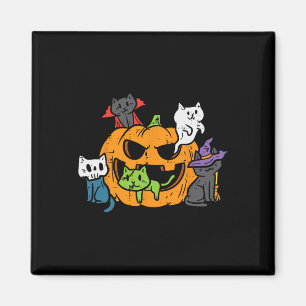 Íman Ghost Zombie Vampiro Gatos De Bruxas Em Pumpkin Cu