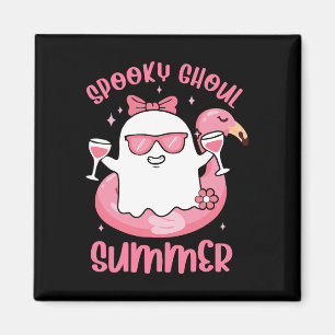 Íman Ghoul Summer Cute Ghost Flamingo Summer Vib
