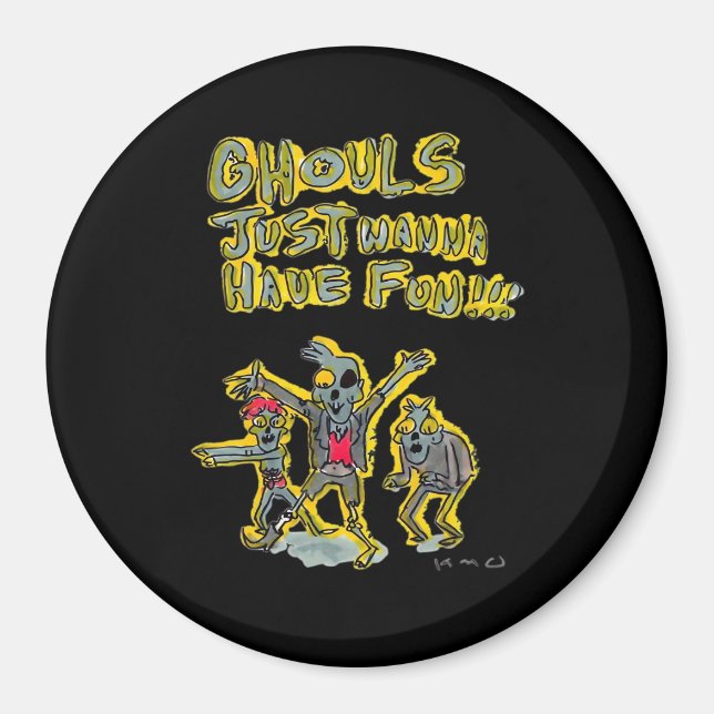 Íman Ghouls Só Quer Divertir-Se Com Slogan De Spooky (Frente)