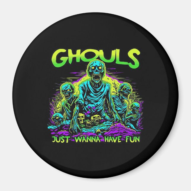 Íman Ghouls Só Quer Divertir-Se - Desenho De Lã Hallowe (Frente)