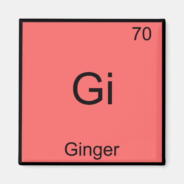 Íman Gi - Ginger Funny Chemistry Element Symbol T Shirt (Frente)