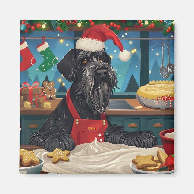 Íman Giant Schnauzer Confeitaria de Feriado: Natal Fest (Frente)