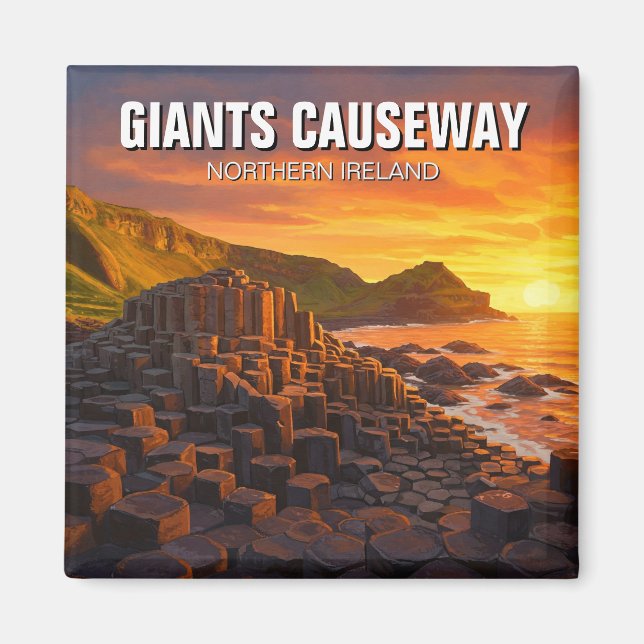 Íman Giants Causeway Norte Irlanda Viagem Sunset (Frente)