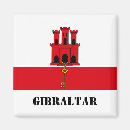 Íman Gibraltar Flag com o texto Gibraltar