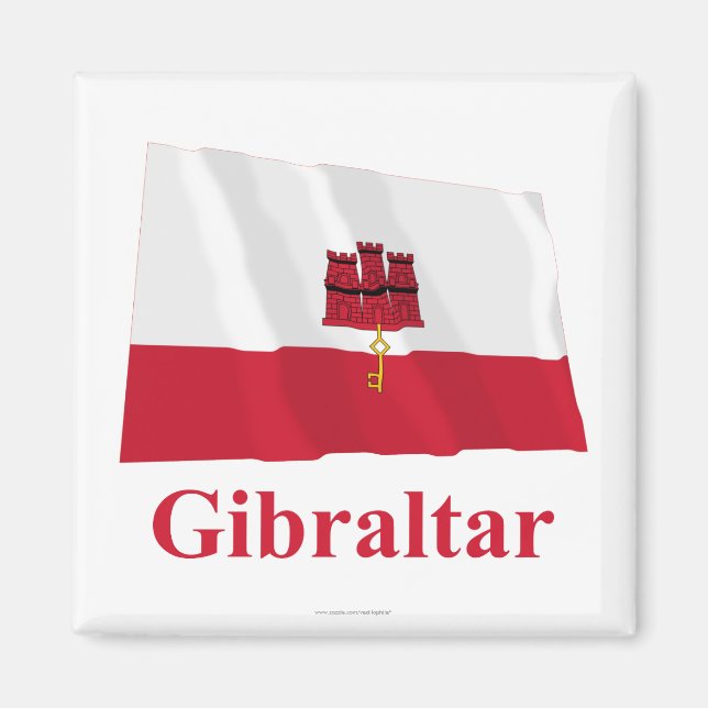 Íman Gibraltar Waving Flag com Nome (Frente)