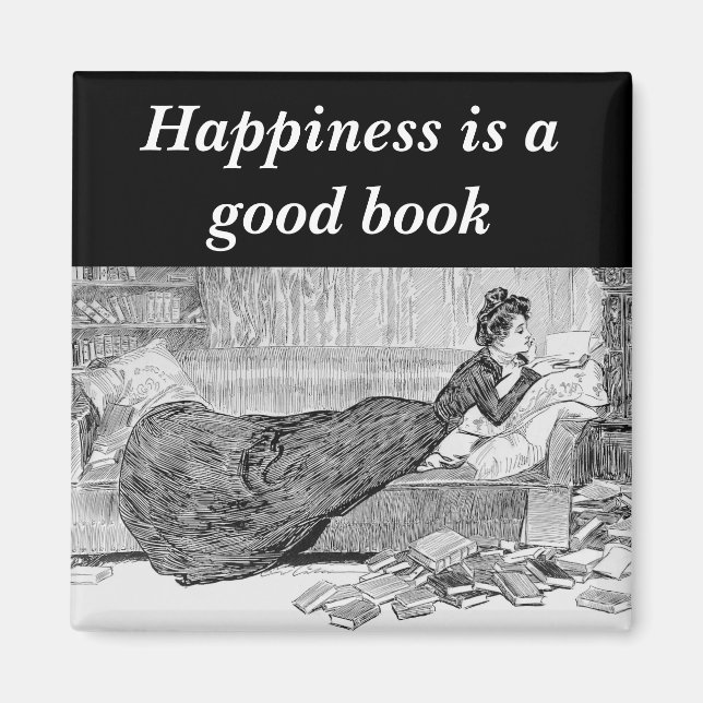 Íman Gibson Girl lendo um livro (Frente)