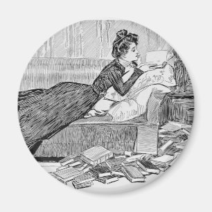 Íman Gibson Girl Reading a Book