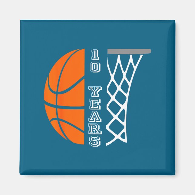 Íman Gif de aniversário de basquete infantil para menin (Frente)