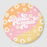 Íman Gift de Bridesmaid Personalizada do Retro Boho Dai<br><div class="desc">Imagem Personalizada Bridesmaid Gift da Retro Boho Daisy</div>