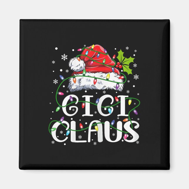 Íman Gigi Claus Natal Santa Hat Combinação Família Xma (Frente)