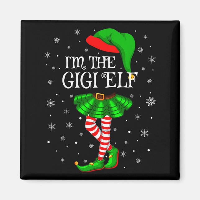 Íman Gigi Elf Christmas Matching Family Women Girls Elf (Frente)