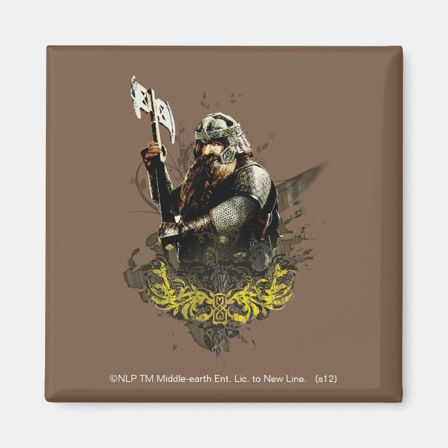 Íman GIMLI™ Com Colagem De Vetor Ax (Frente)