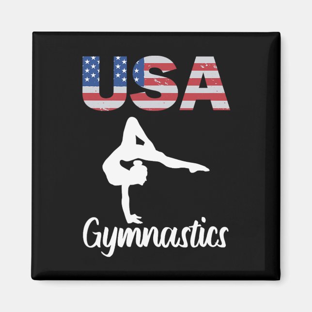 Íman Ginástica De Bandeiras Americanas No Tee Gymnast 4 (Frente)