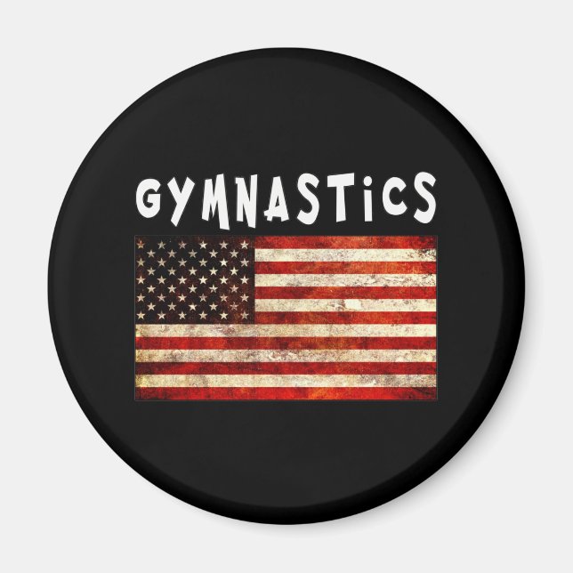 Íman Ginástica Grunge Americana Bandeira EUA (Frente)