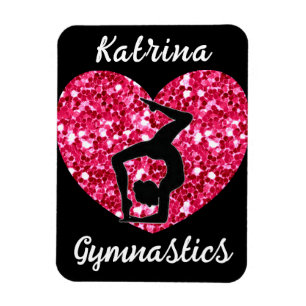 Íman Ginástica Preta e Rosa Quente Personalizada