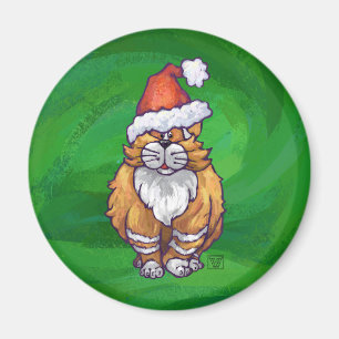 Íman Ginger Cat Christmas on Green