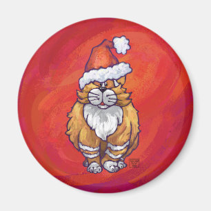Íman Ginger Cat Natal Em Vermelho
