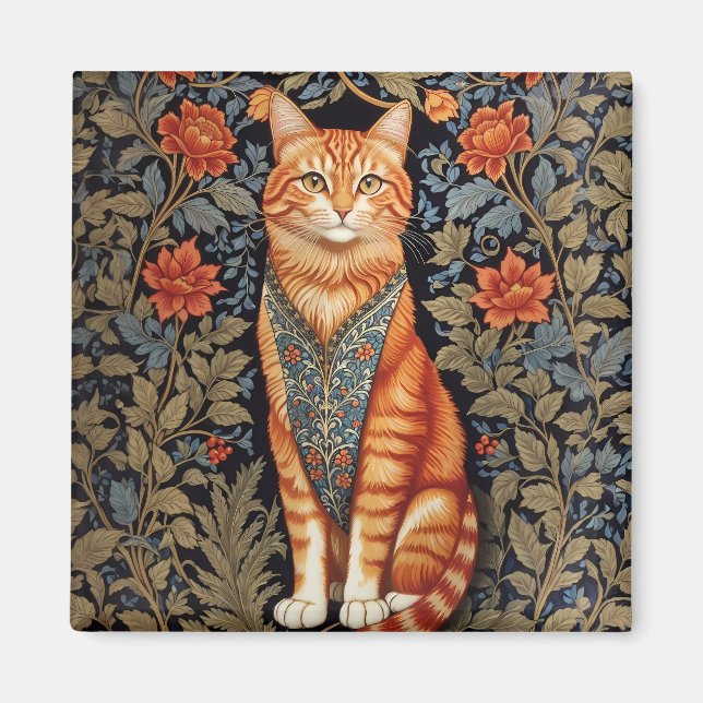 Íman Ginger Cat William Morris Inspirou Floral (Frente)