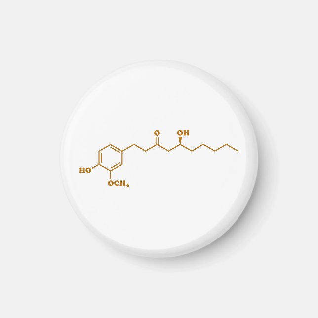 Íman Ginger Gingerol Molécula Fórmula Química (Frente)