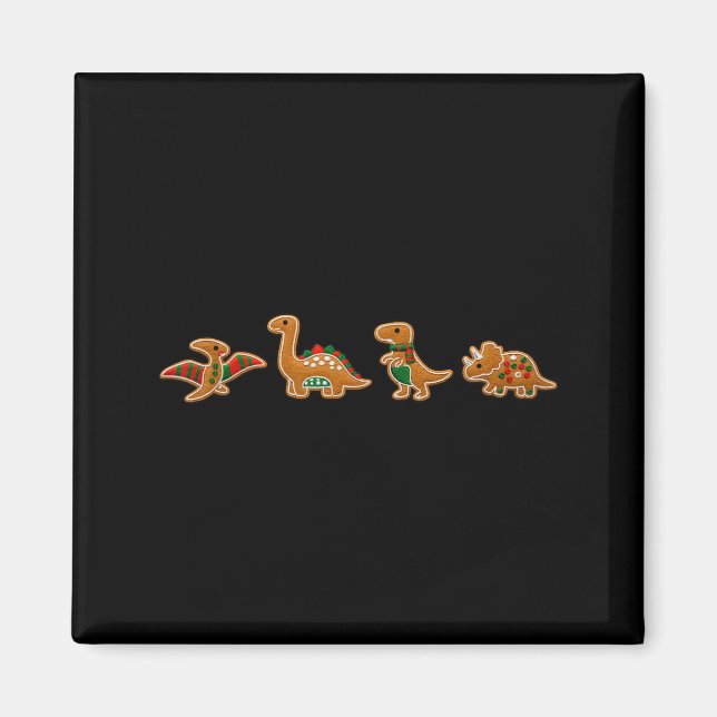 Íman Gingerbread Costume Dinosaur Christmas Cookie Baki (Frente)