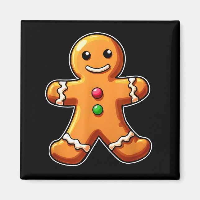 Íman Gingerbread Man Christmas Cookie Baking Holiday Te (Frente)