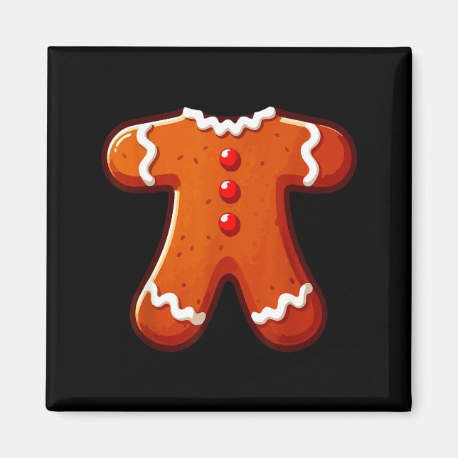 Íman Gingerbread Man Costume Adult Kids Men Women Cooki (Frente)