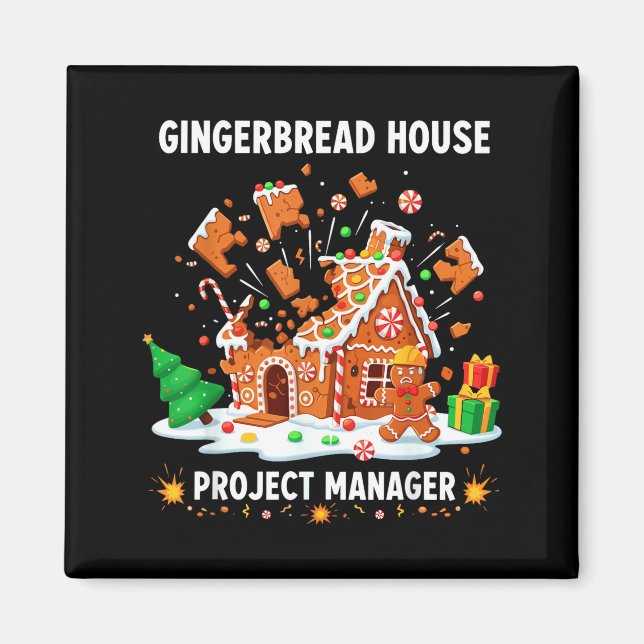 Íman Gingerbread Man Costume, Gingerbread House Project (Frente)