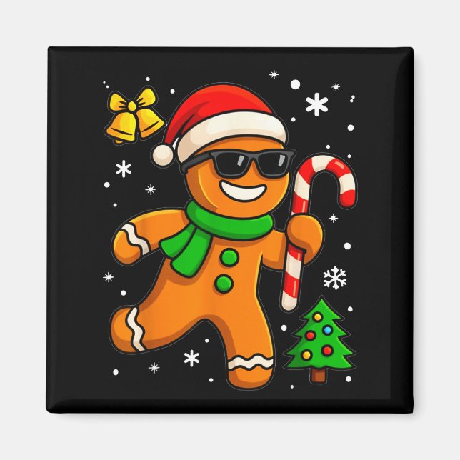 Íman Gingerbread Man Funny Christmas Cookie Costume Bak (Frente)