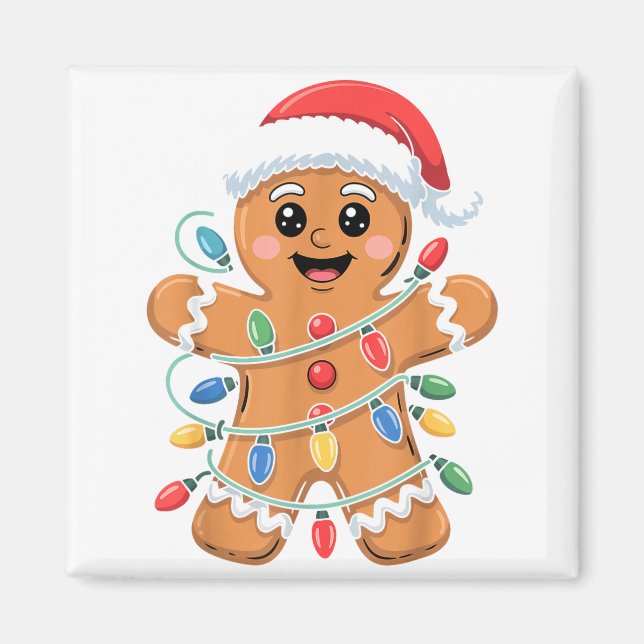 Íman Gingerbread Man Tangled Christmas Lights  (Frente)