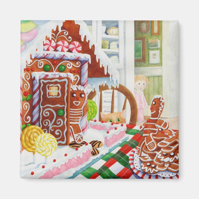 Íman GINGERBREAD SURPRISE Square Magnet (Frente)