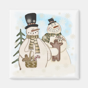 Íman Gingerpão Snowmen T-shirts e presentes