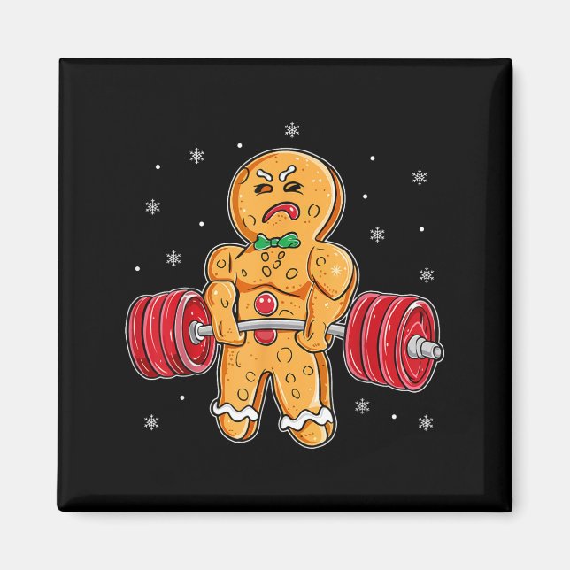 Íman Gingershred Funny Gingerbread Man Gym Bodybuilding (Frente)