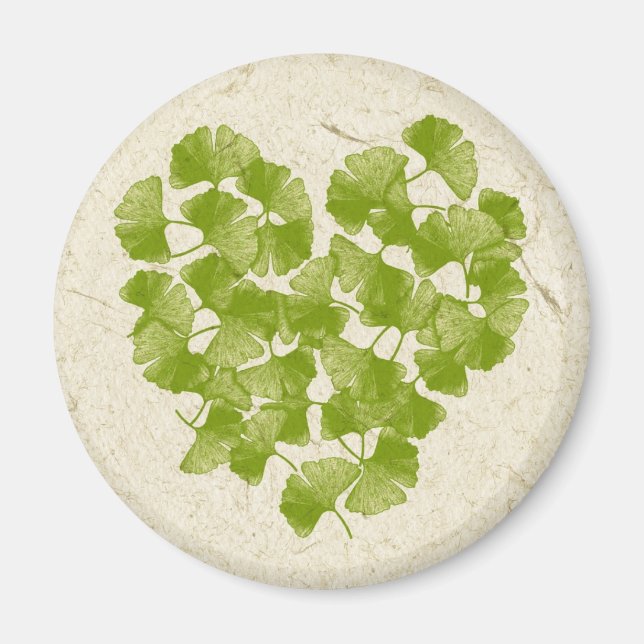 Íman Ginkgo Leaf Heart (Frente)