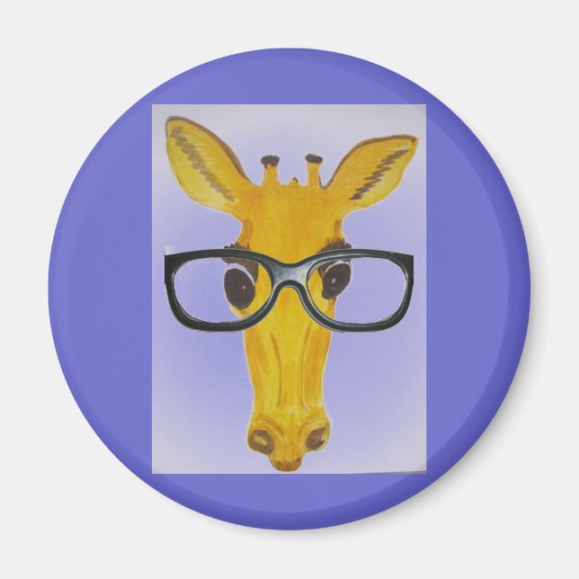 Íman Girafa amarela com óculos (Frente)