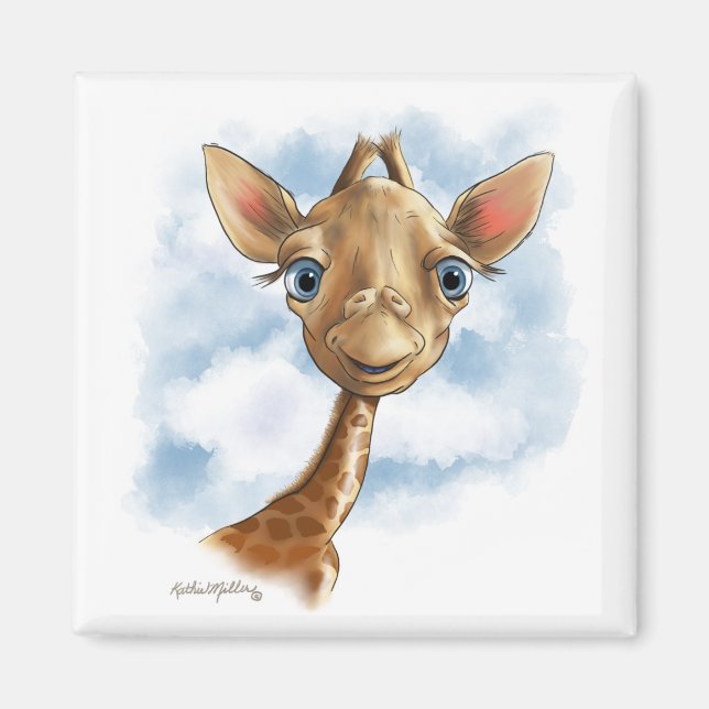 Íman Girafa Bebê Fofo Desenho Animado (Frente)