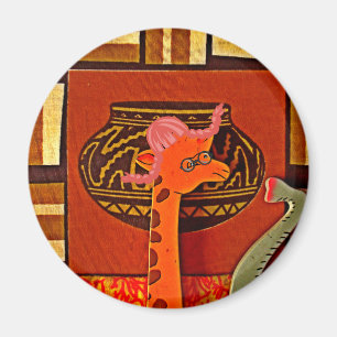 Íman Girafa com Muffin: Um Design africano bonito