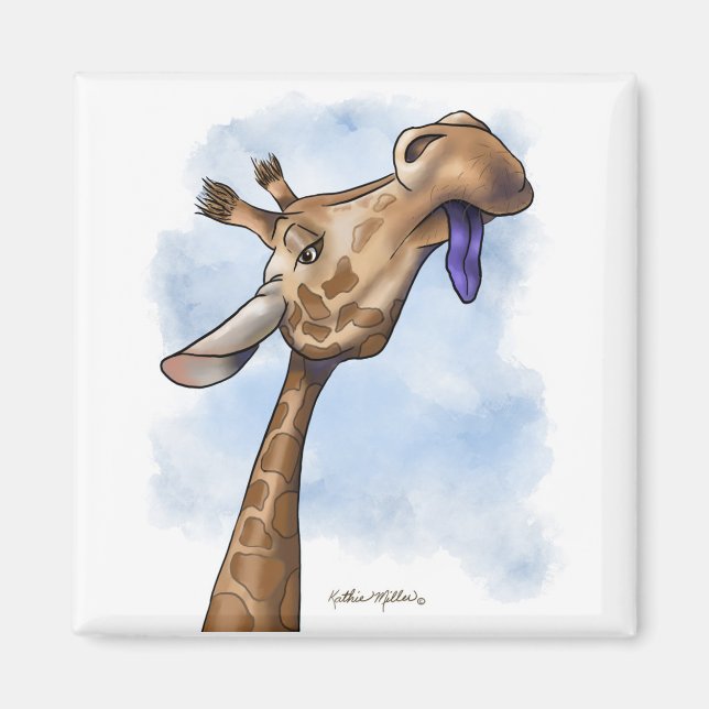 Íman Girafa Condescendente Cartoon (Frente)