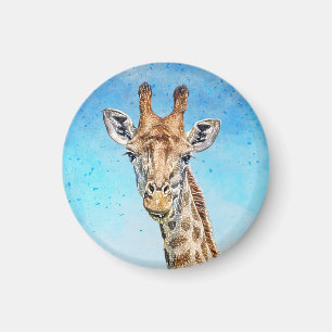 Íman Girafa Curiosa com Céu Azul Confetti