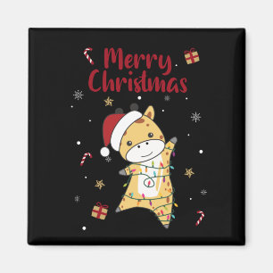 Íman Girafa de Natal Girafas de Inverno Magnet