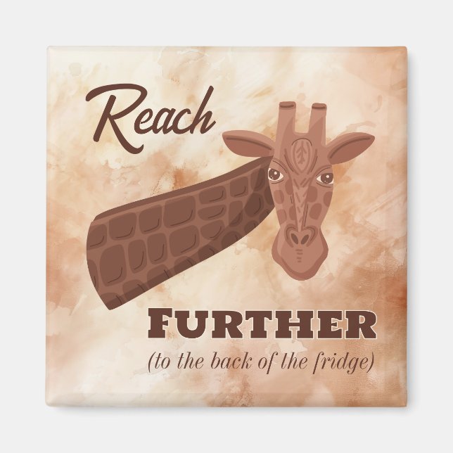 Íman Girafa desenhada À Mão, Alcance Mais (Frente)