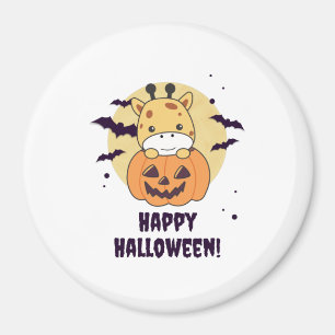 Íman Girafa em abóboras, girafas bonitas, Feliz Dia das