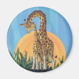 Íman Girafa Mama e Bebê