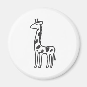 Íman Girafa novo no esboço preto e branco