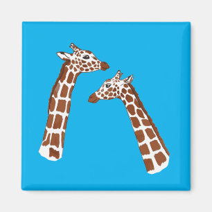 Íman Girafas bonitas com fundo azul